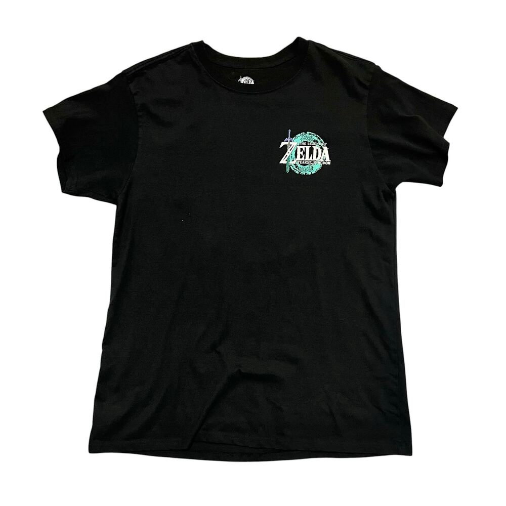 The Legend of Zelda Tears of the Kingdom Nintendo Link Mens Black T-Shirt Sz XXL